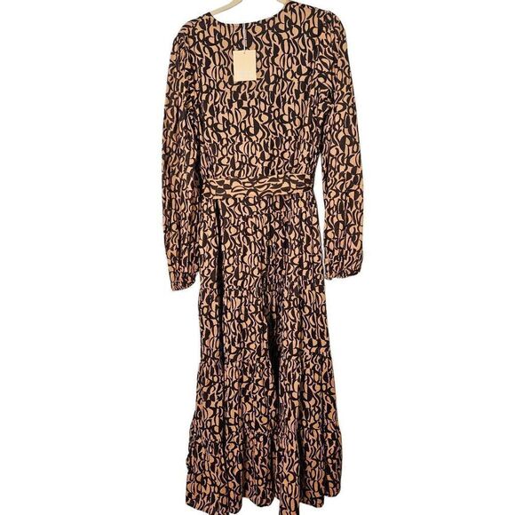 Charlie Holiday cotton neutral abstract Eyler maxi dress. Size M. NWT. - Picture 3 of 6